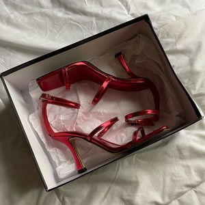 Marc Fisher Dalida Metallic Red Heels